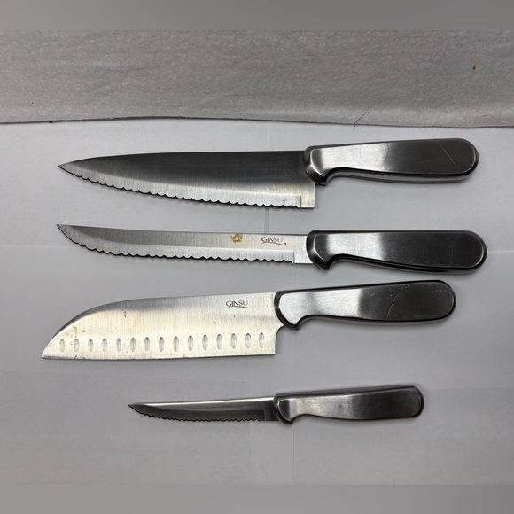 Ginsu Stainless Steel Handle Heavy Knife Set (4) Thick Handles - Picture 1 of 7